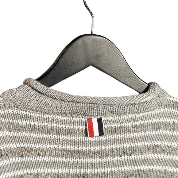Thom Browne 4-Bar Grey Striped Nautical Theme Crewneck Sweater - Picture 6 of 8